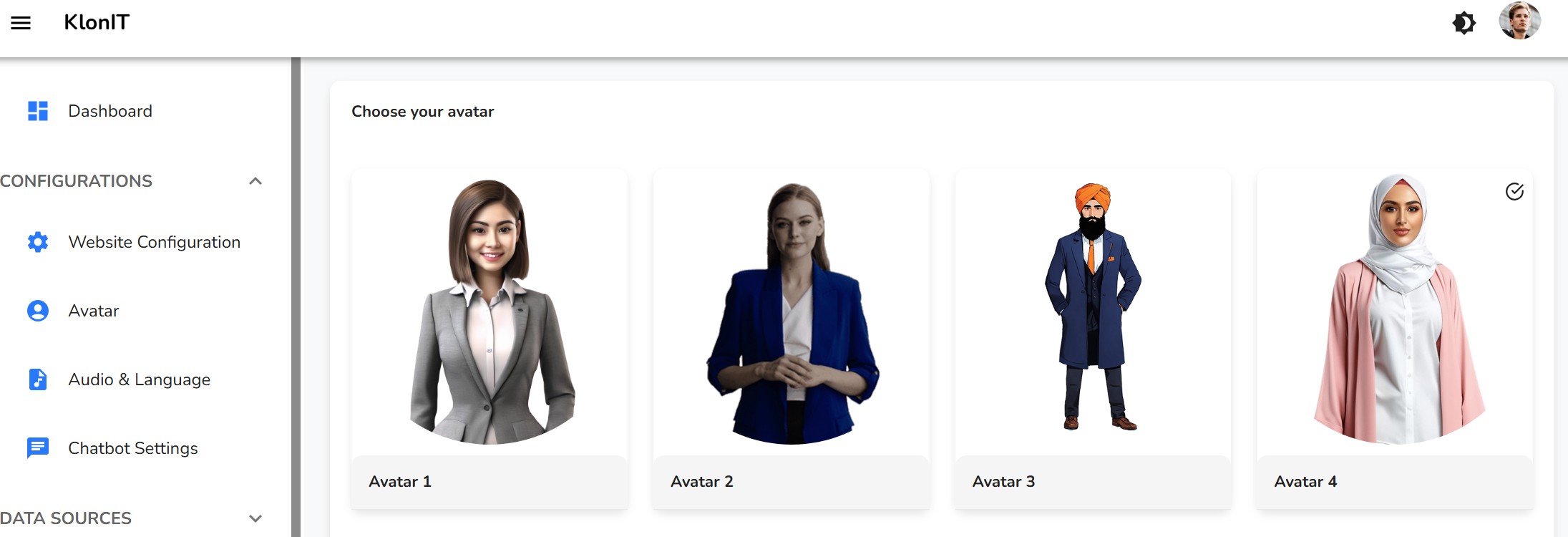 Avatar Selection