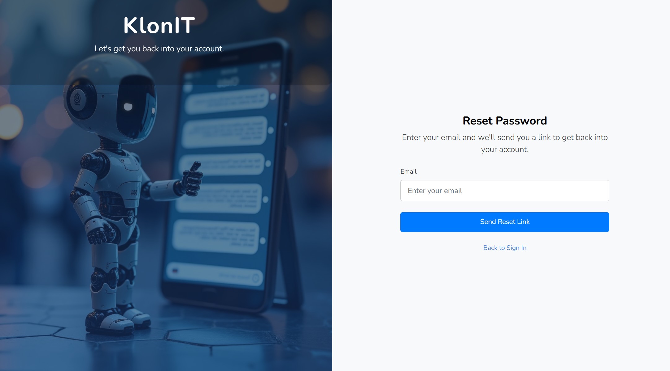 Forgot Password Page