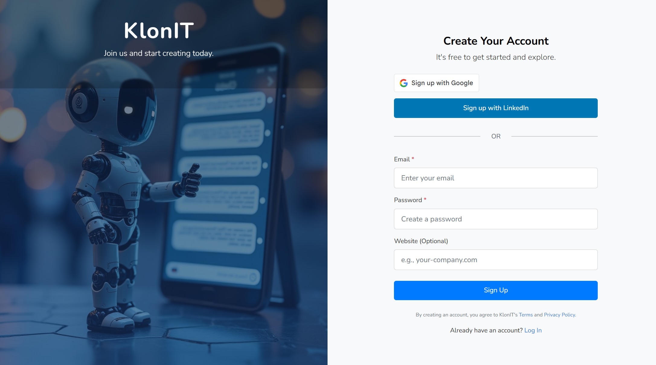 Sign Up Page